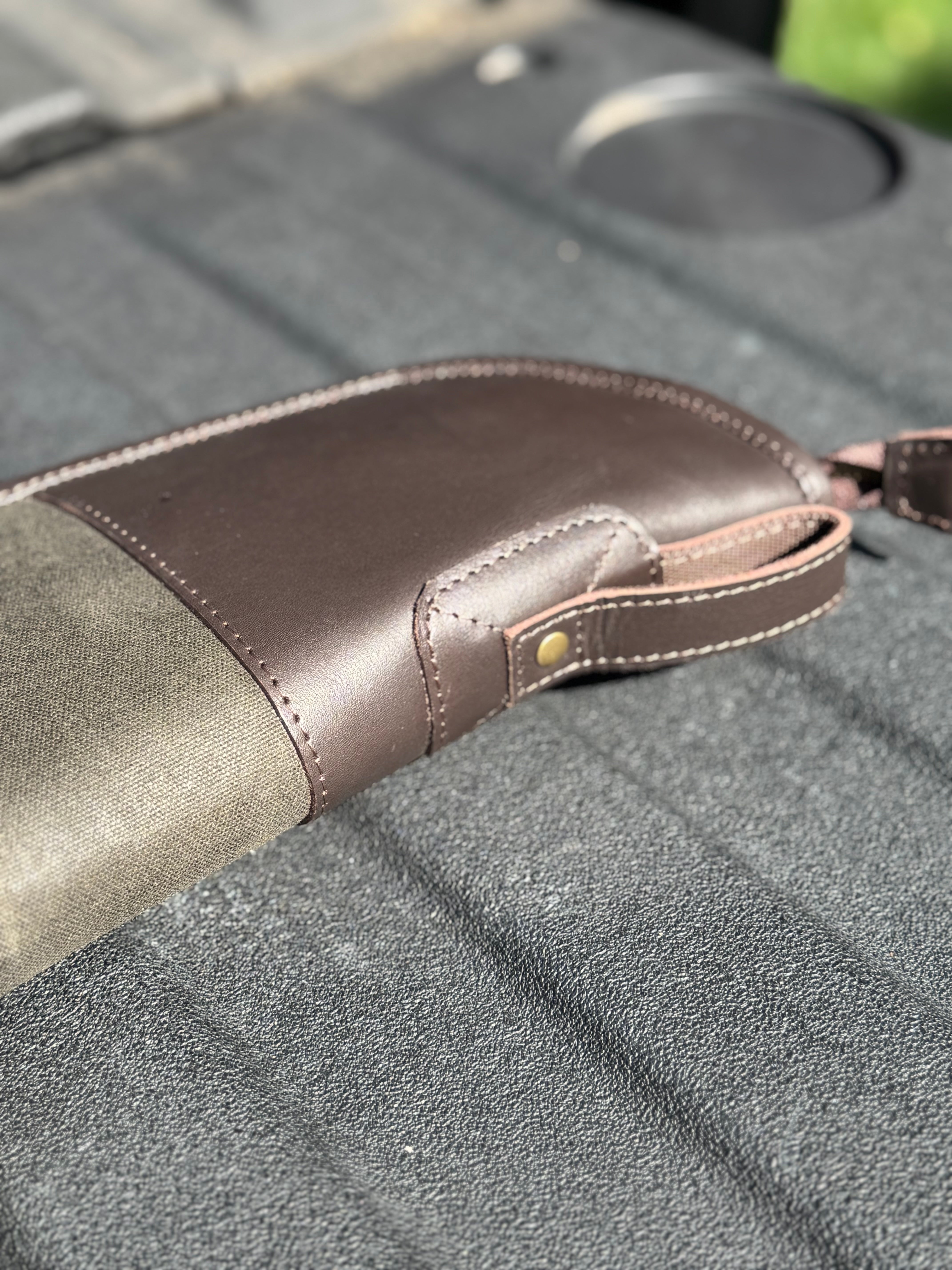 Green Waxed Canvas Leather Henry Rifle Case