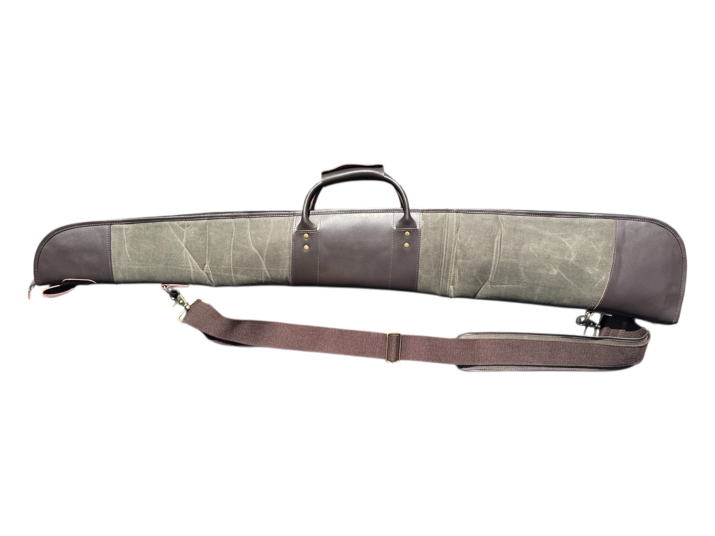 Green Waxed Canvas Leather Henry Rifle Case
