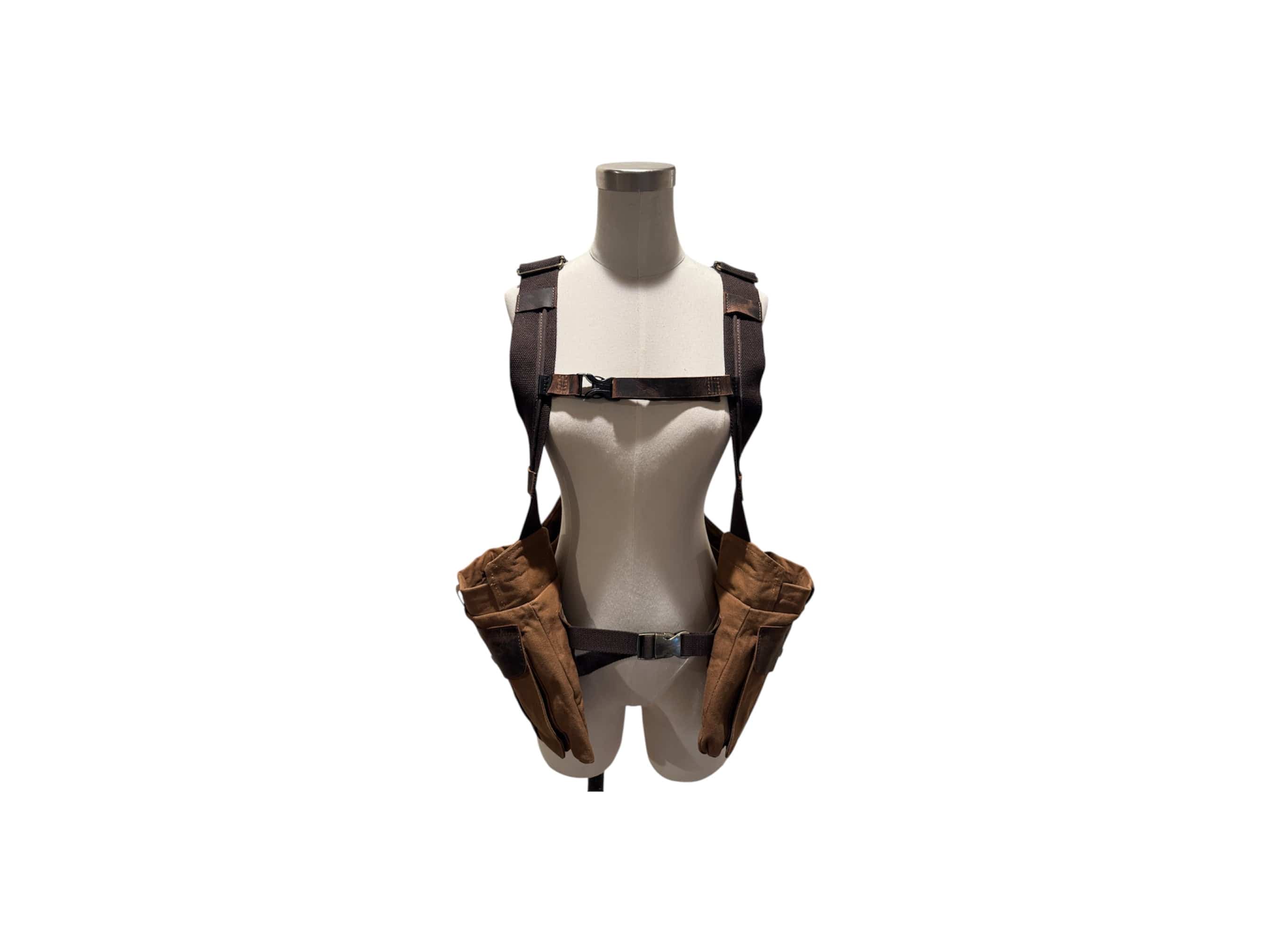 CLEAN TRIGGER Brown Canvas Leather Game Vest | Ships Out Same Day! Brown Canvas Leather Game Vest | Ships Out Same Day!