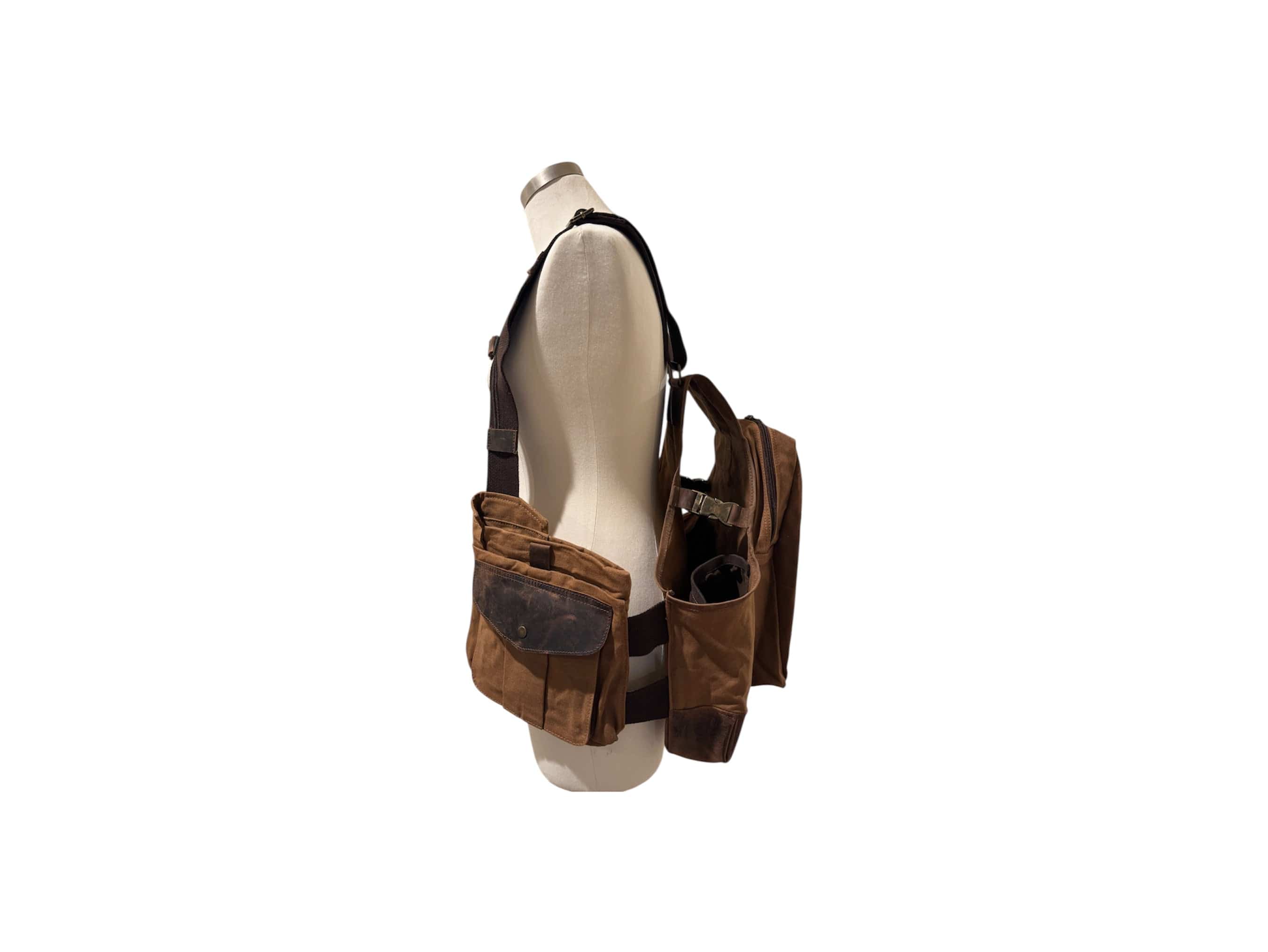 CLEAN TRIGGER Brown Canvas Leather Game Vest | Ships Out Same Day! Brown Canvas Leather Game Vest | Ships Out Same Day!