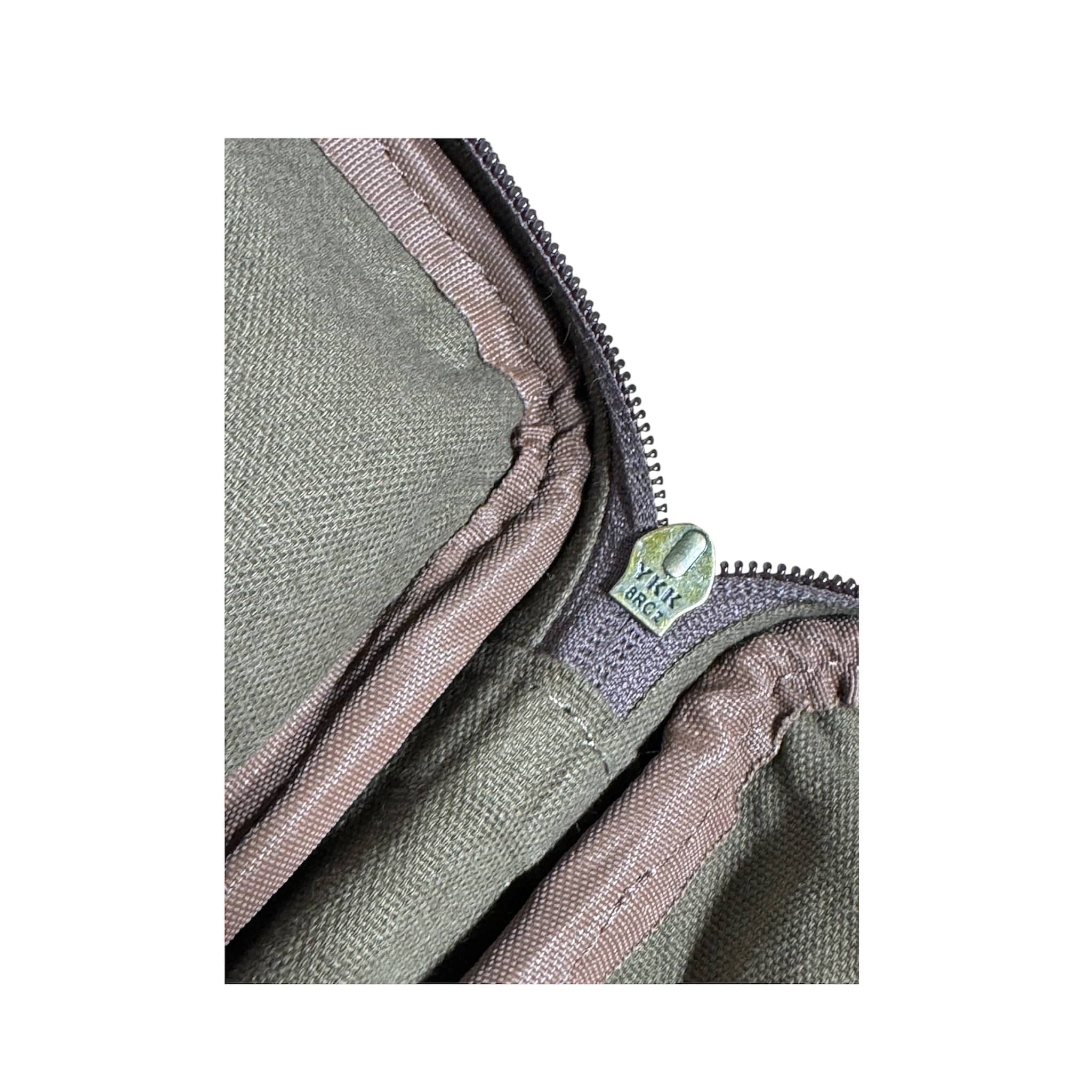 CLEAN TRIGGER Brown Canvas Leather Handgun Range Bag Brown Canvas Leather Handgun Range Bag