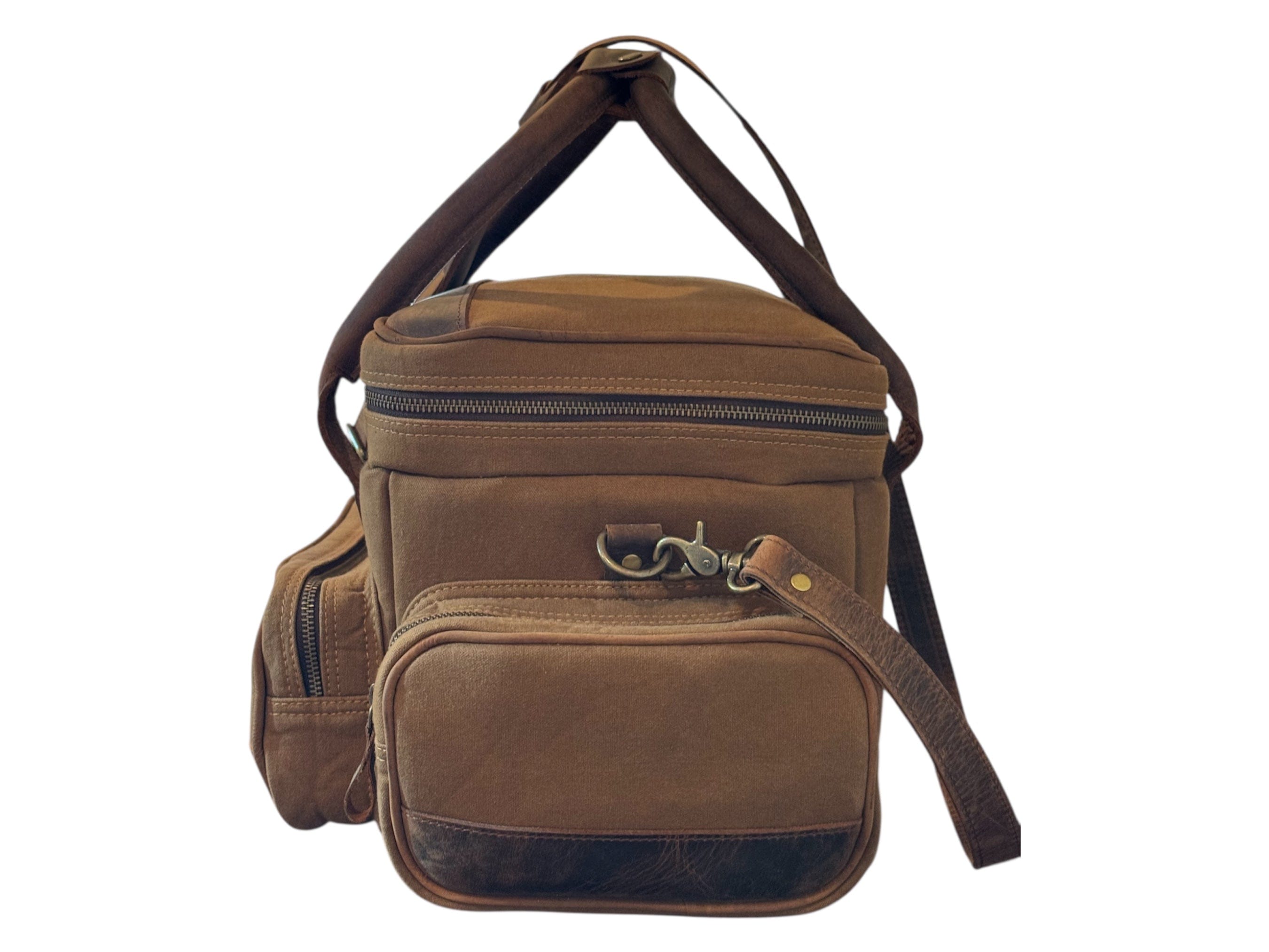 CLEAN TRIGGER Brown Canvas Leather Range / Field Bag Brown Canvas Leather Range / Field Bag