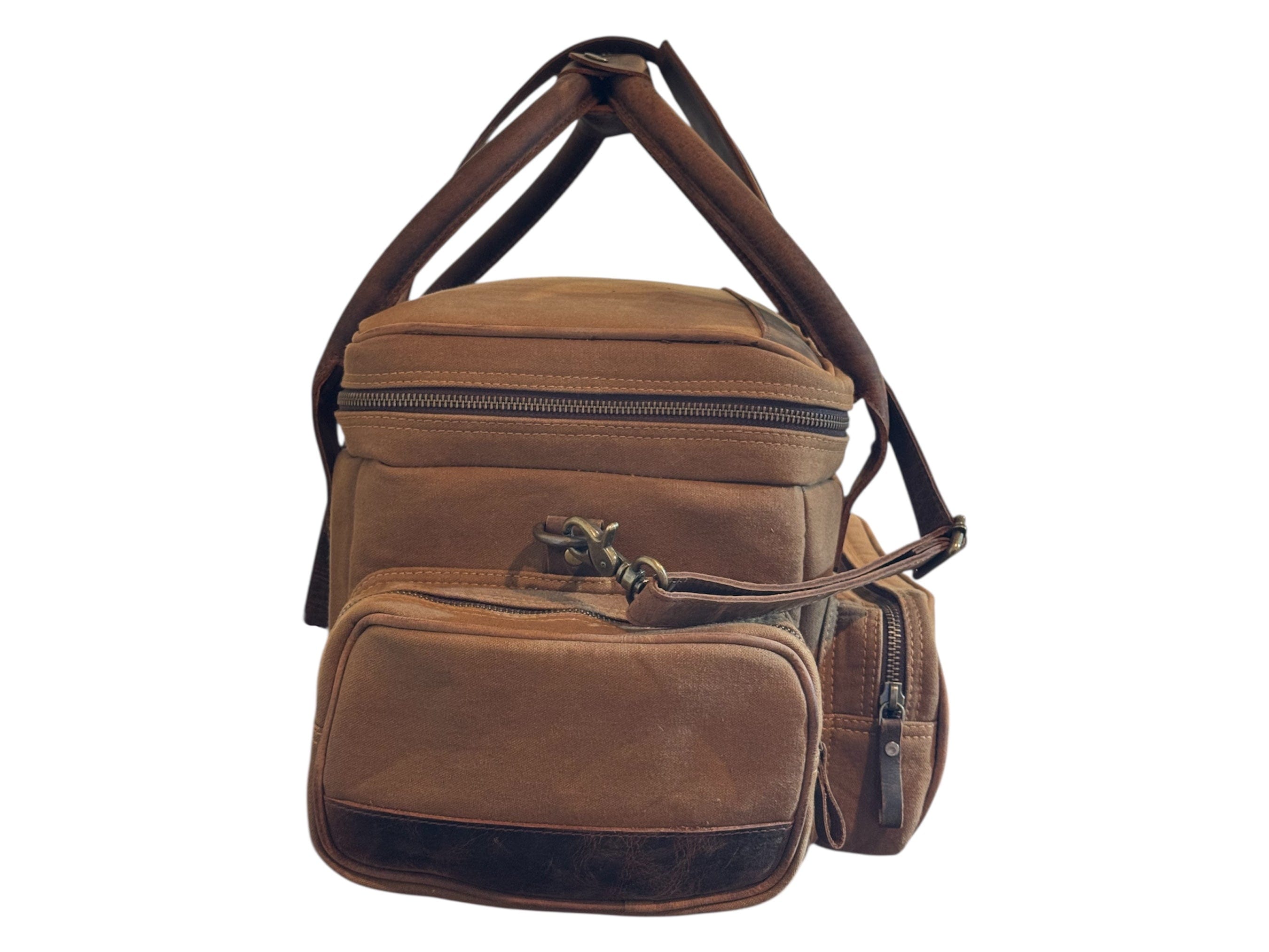 CLEAN TRIGGER Brown Canvas Leather Range / Field Bag Brown Canvas Leather Range / Field Bag