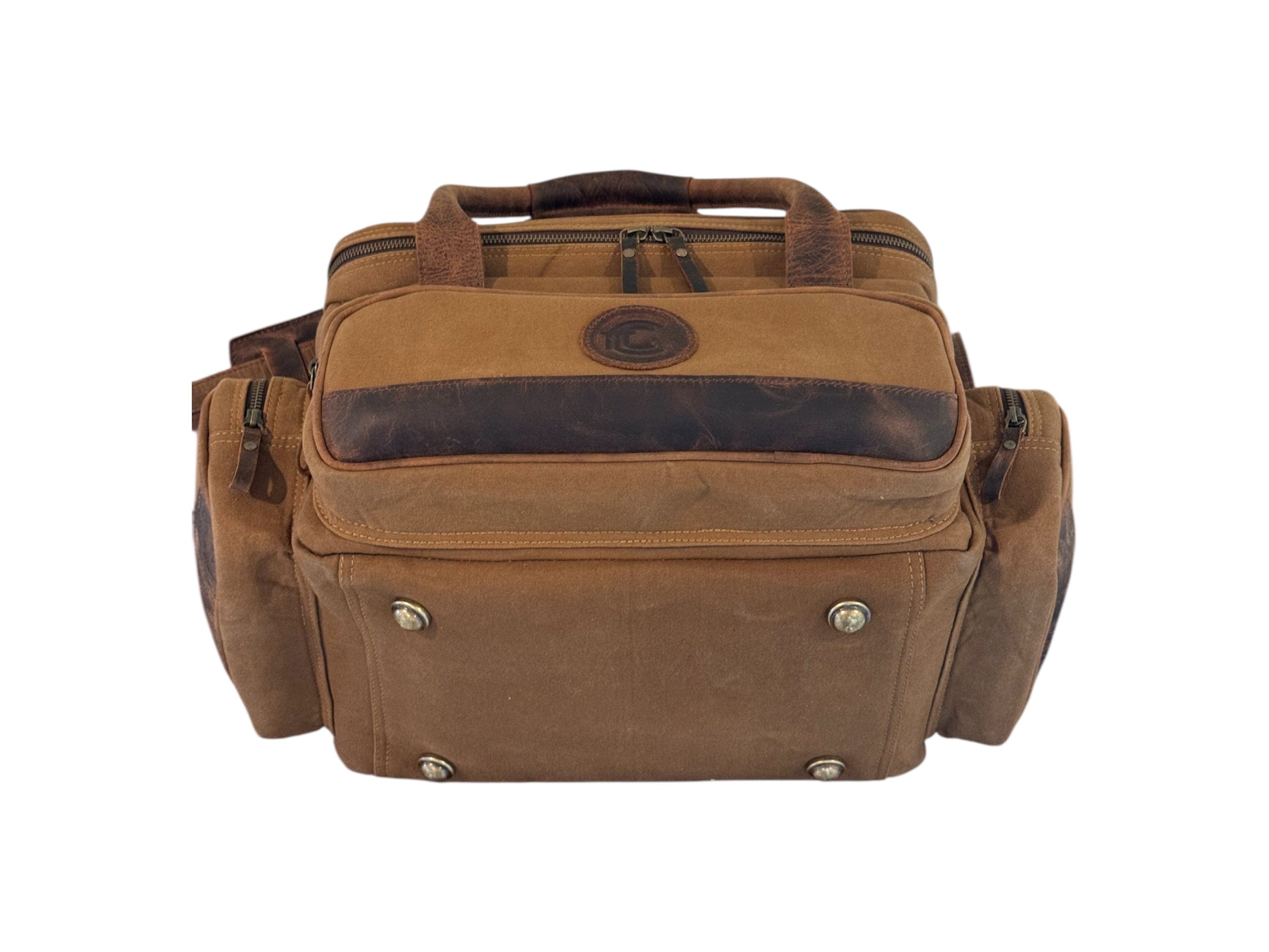 CLEAN TRIGGER Brown Canvas Leather Range / Field Bag Brown Canvas Leather Range / Field Bag