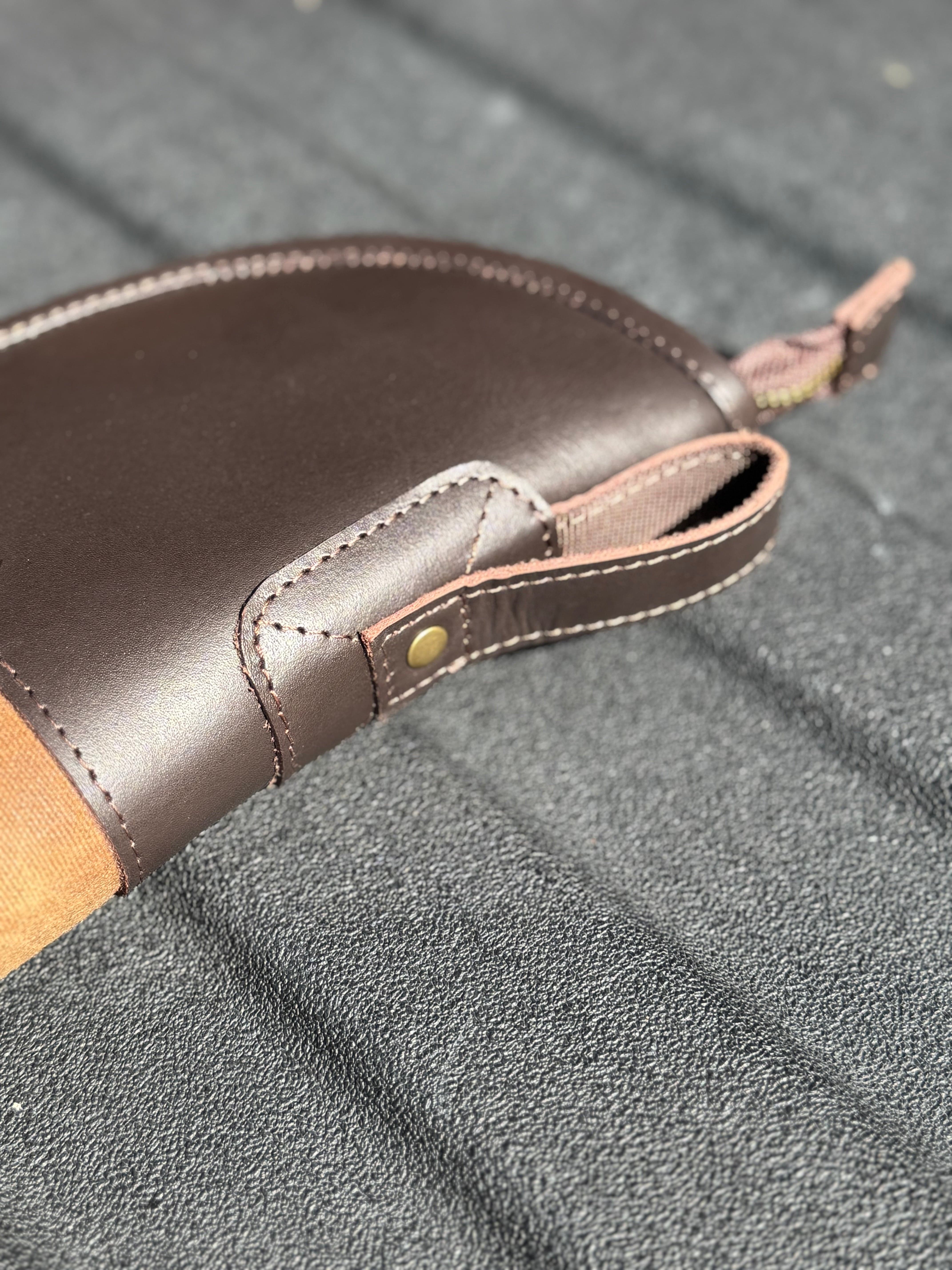 CLEAN TRIGGER Brown Waxed Canavs Leather Henry Rifle Case Brown Waxed Canavs Leather Henry Rifle Case