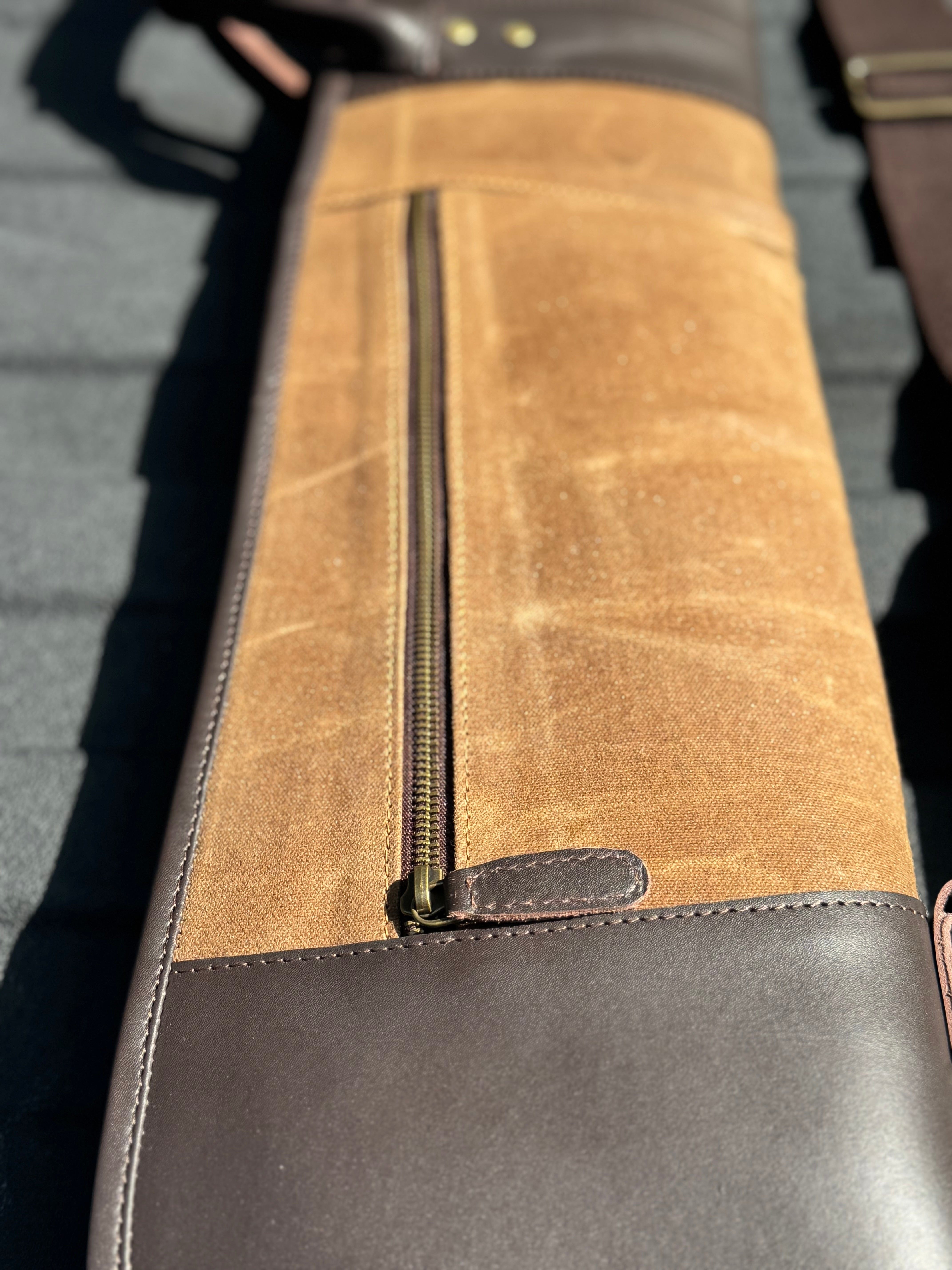 CLEAN TRIGGER Brown Waxed Canavs Leather Henry Rifle Case Brown Waxed Canavs Leather Henry Rifle Case