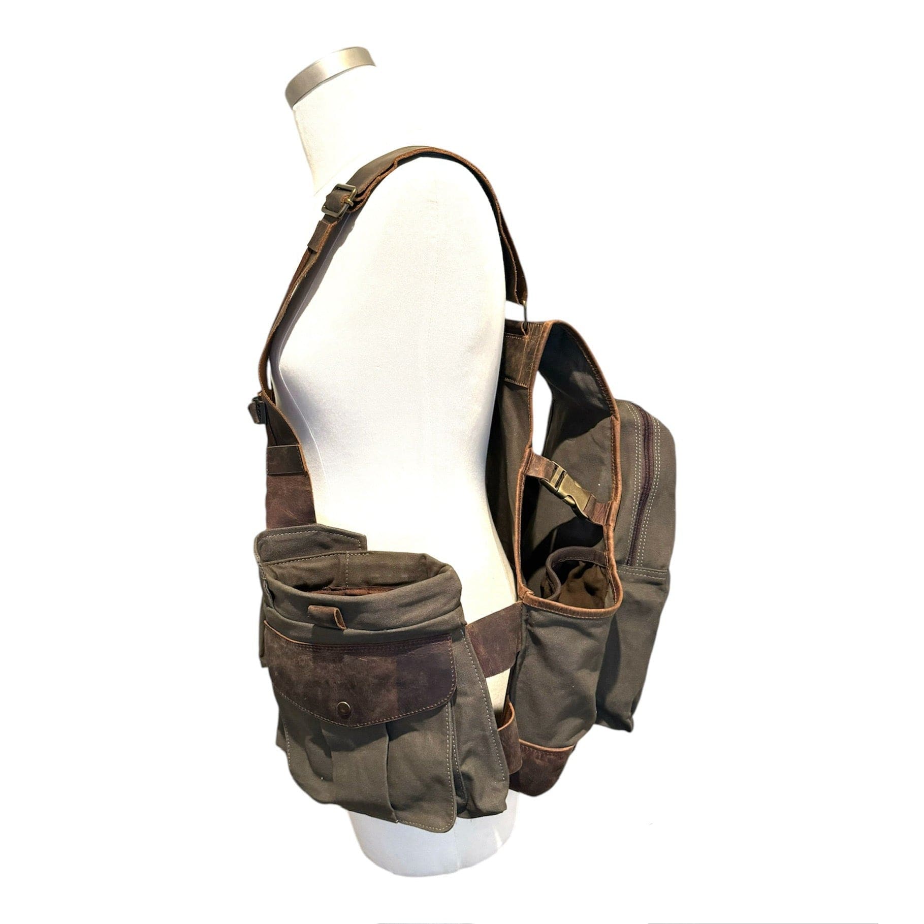 CLEAN TRIGGER Canvas Leather Game Vest Canvas Leather Game Vest