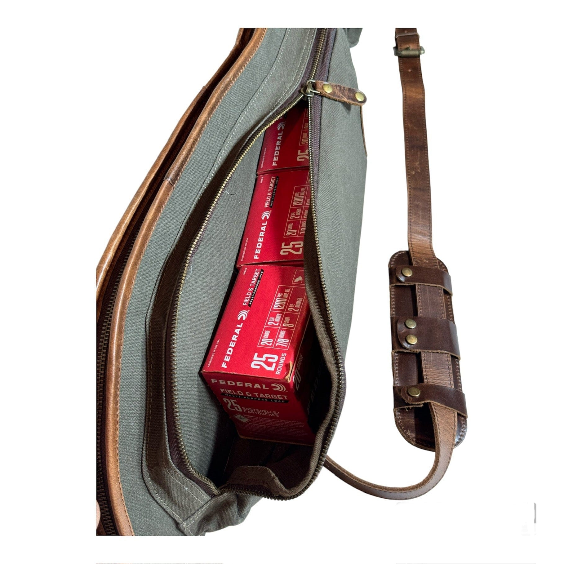 CLEAN TRIGGER Canvas Leather Shotgun Case Canvas Leather Shotgun Case