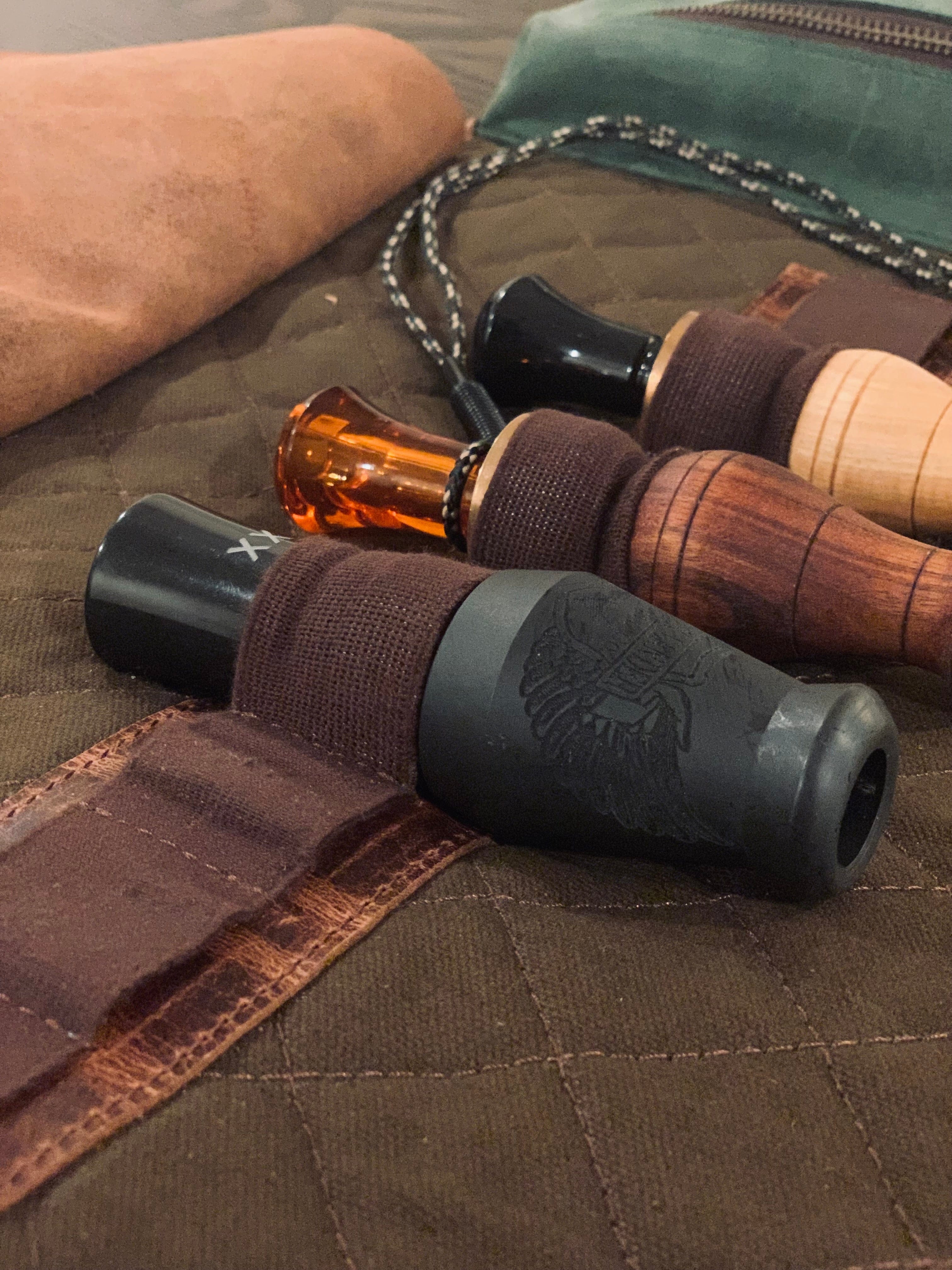 CLEAN TRIGGER Duck calls Storage Roll Canvas Leather Duck calls Storage Roll Canvas Leather
