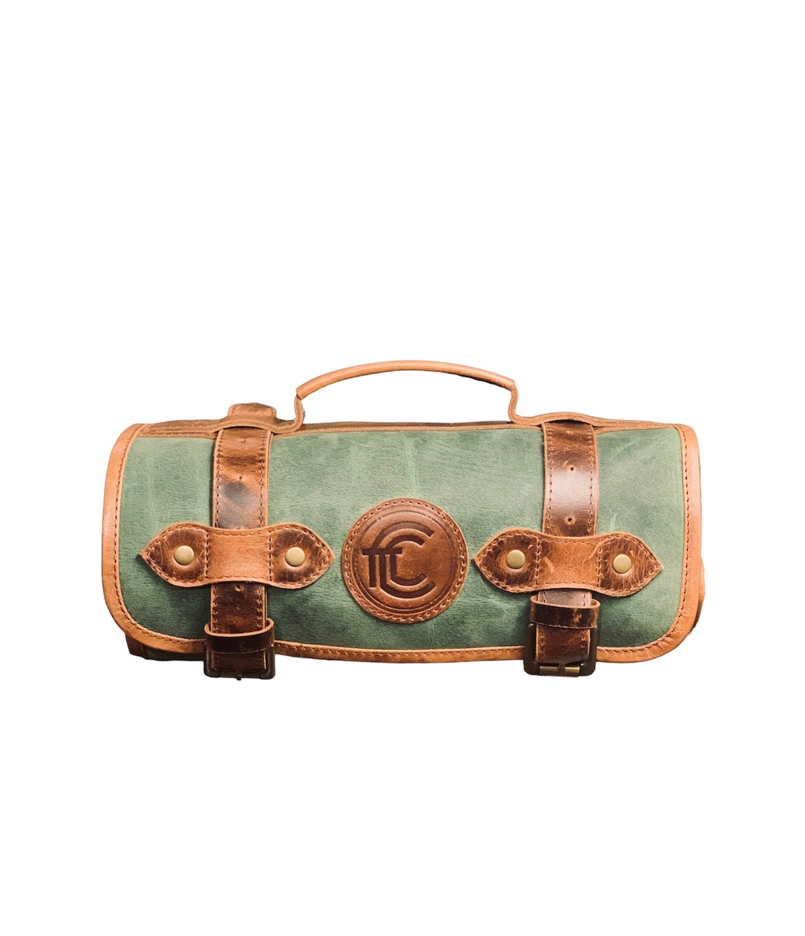 CLEAN TRIGGER Green leather Duck Call Storage Roll. Green leather Duck Call Storage Roll.