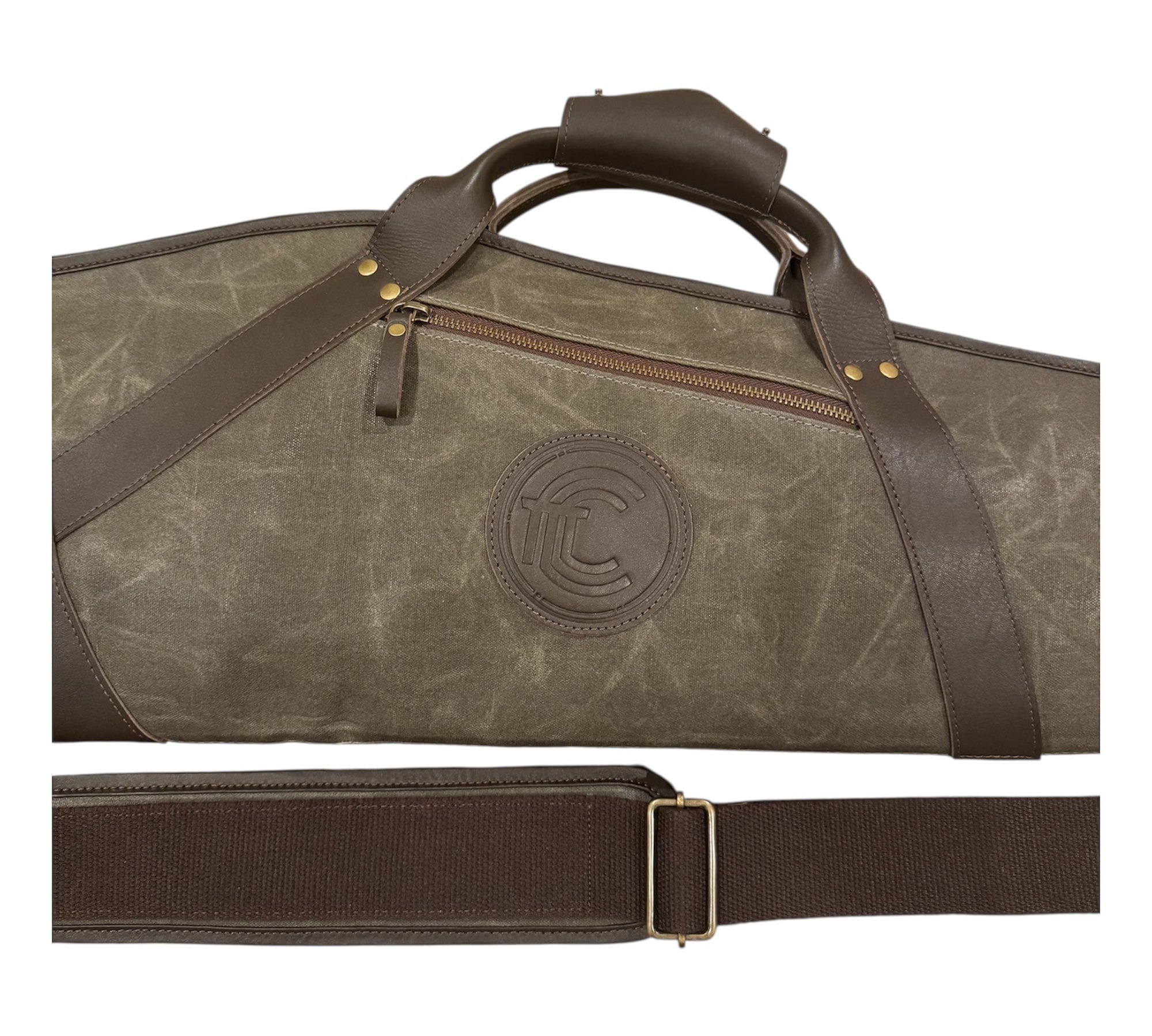 CLEAN TRIGGER Green Waxed Canvas Rifle Scoped Case Green Waxed Canvas Rifle Scoped Case