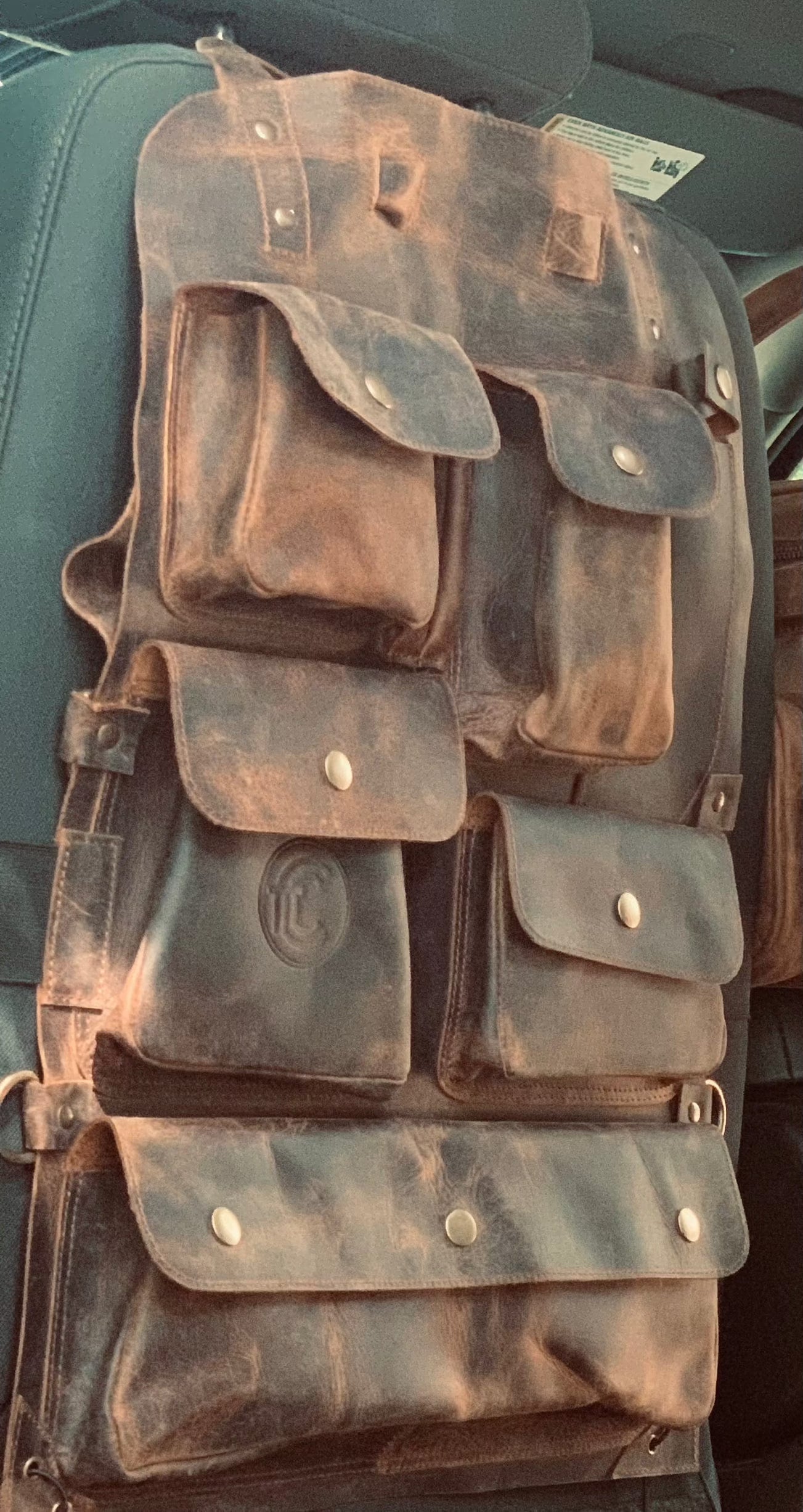 CLEAN TRIGGER Pair of Hunter’s Truck Leather Seat Organizers Pair of Hunter’s Truck Leather Seat Organizers