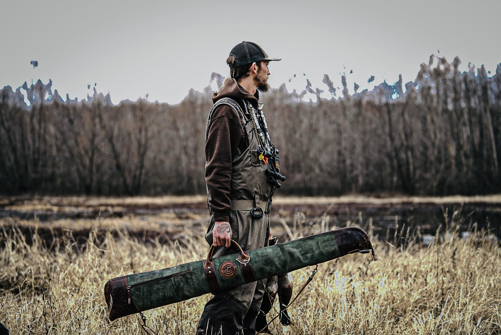 Shotgun Green Leather Case