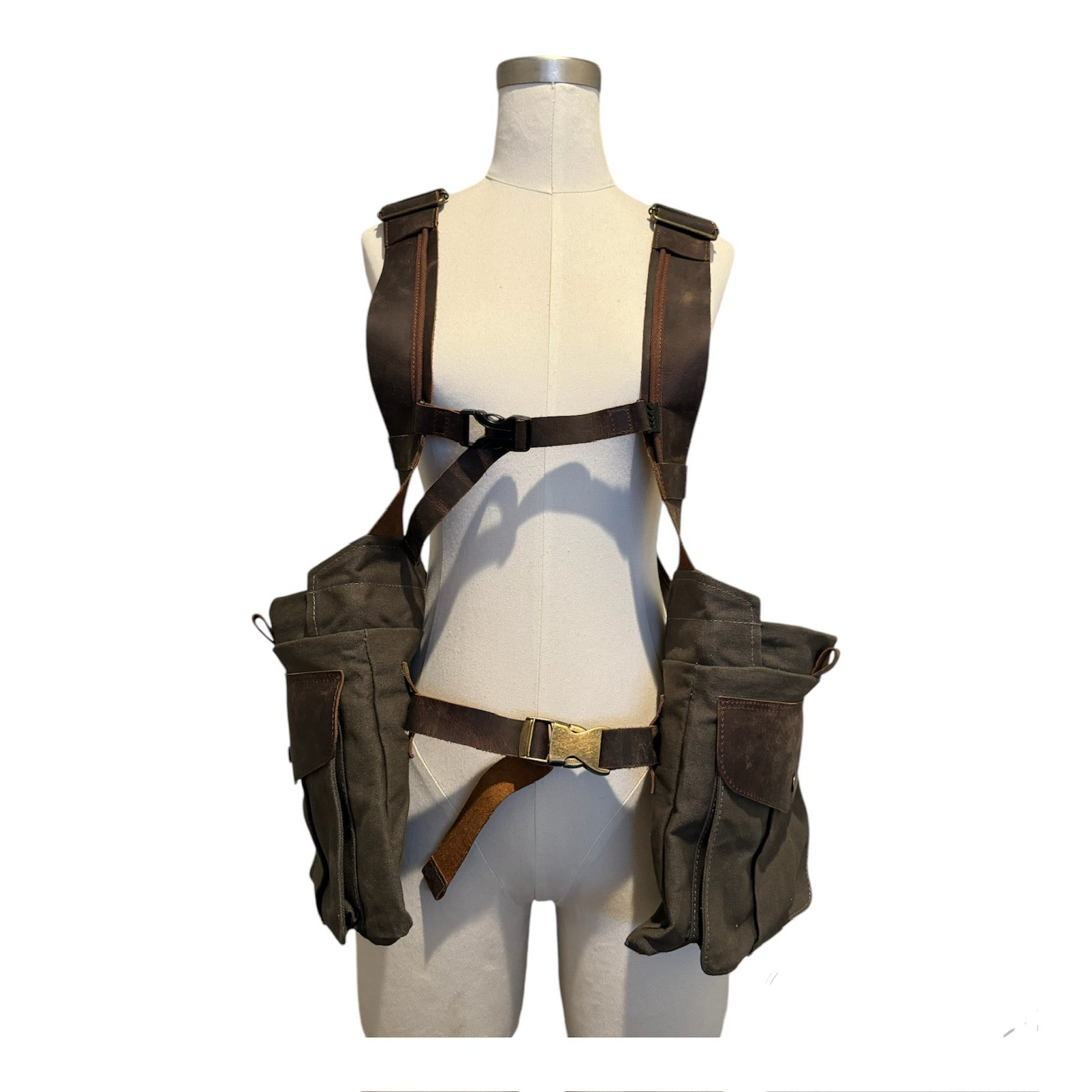 Leather Canvas Hunting Vest