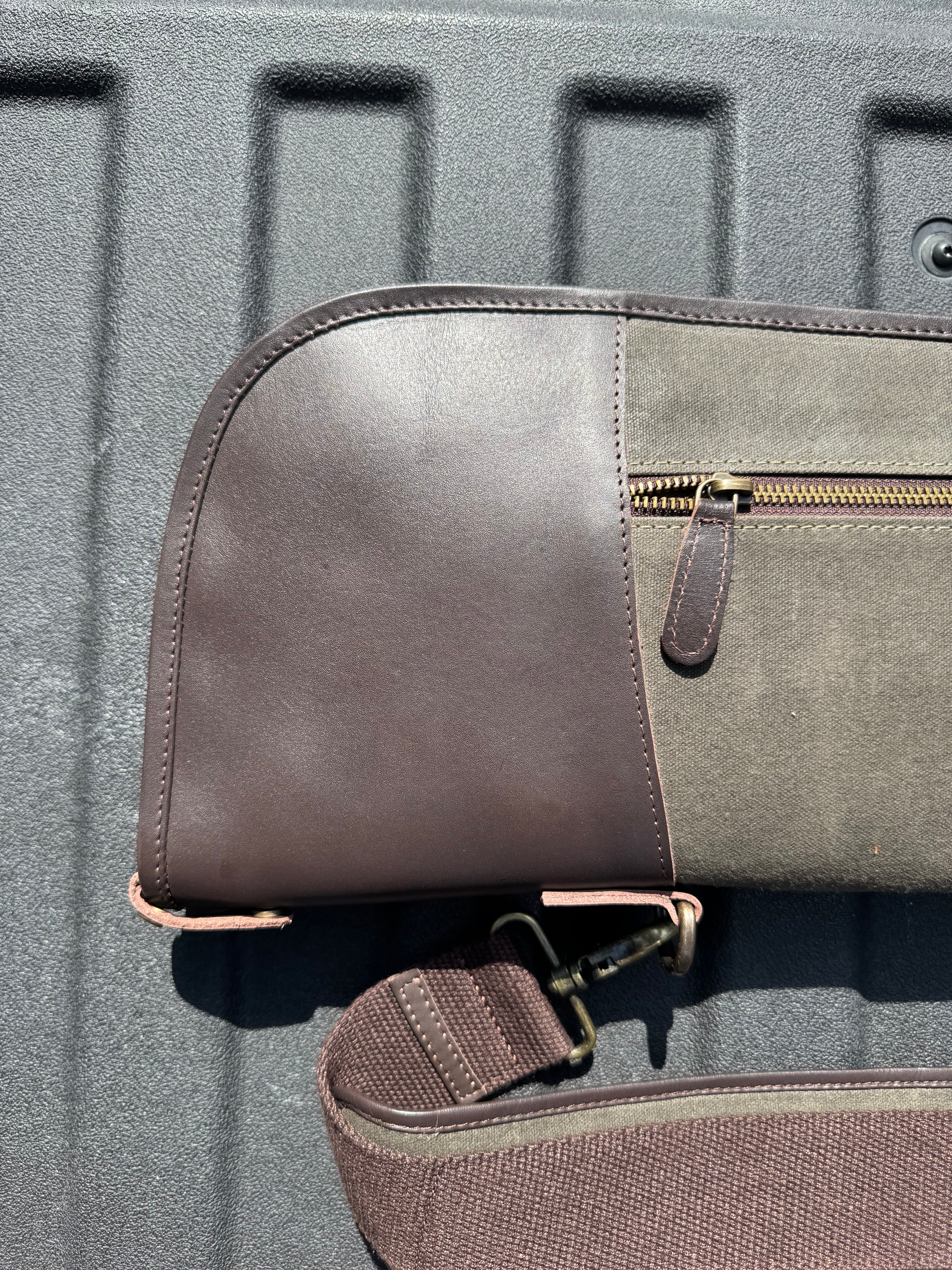 Green Waxed Canvas Leather Henry Rifle Case