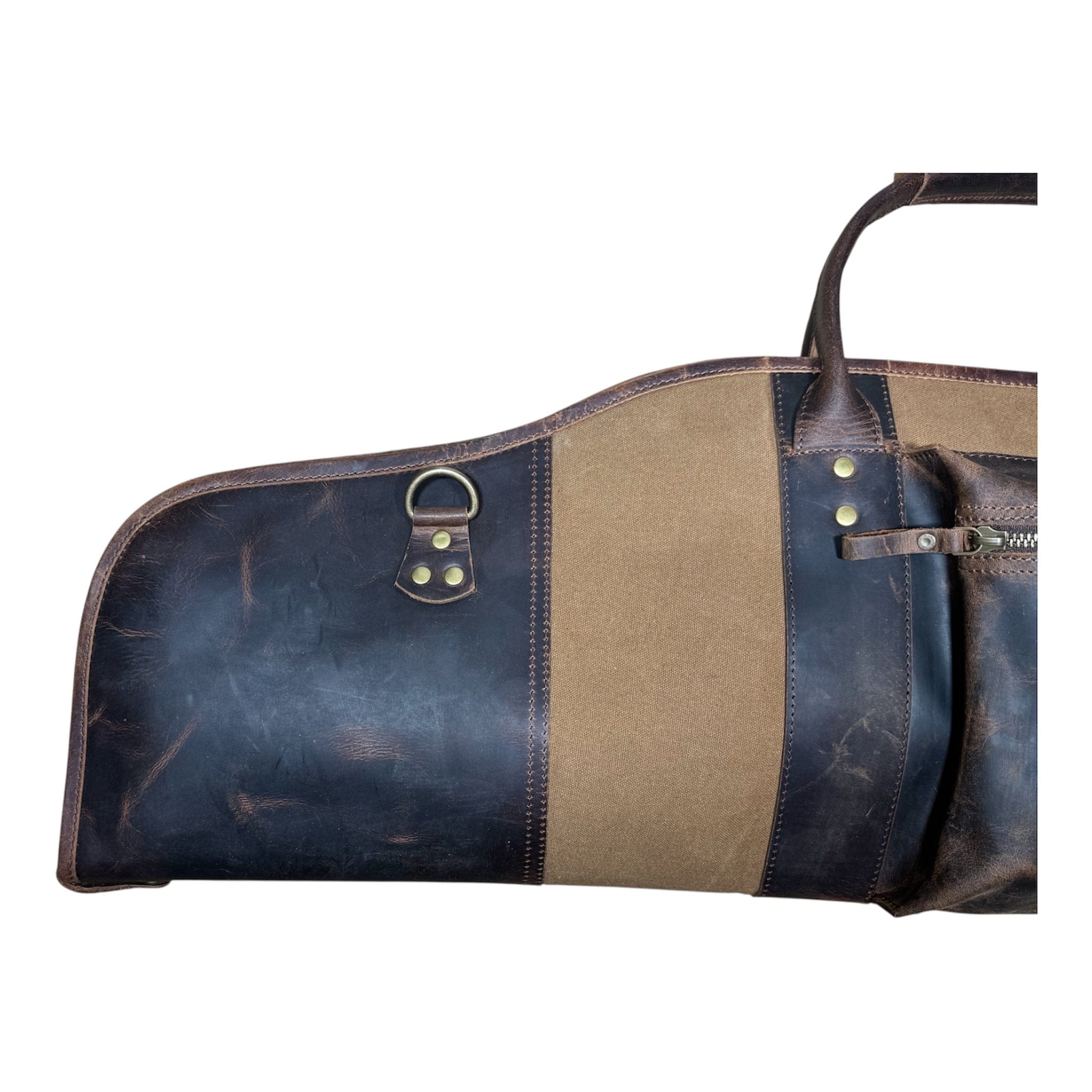 CLEAN TRIGGER Brown Canvas Leather Rifle Scope Case Brown Canvas Leather Rifle Scope Case