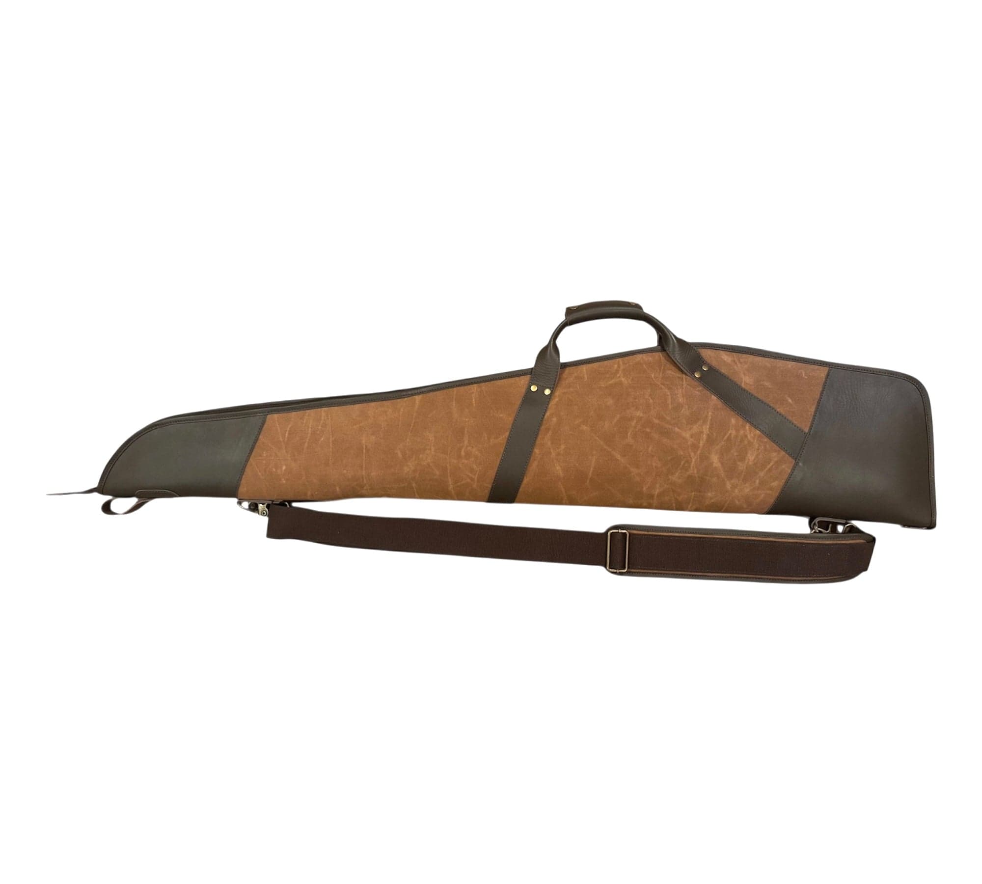 CLEAN TRIGGER Brown Waxed Canvas Leather Rifle Case Brown Waxed Canvas Leather Rifle Case