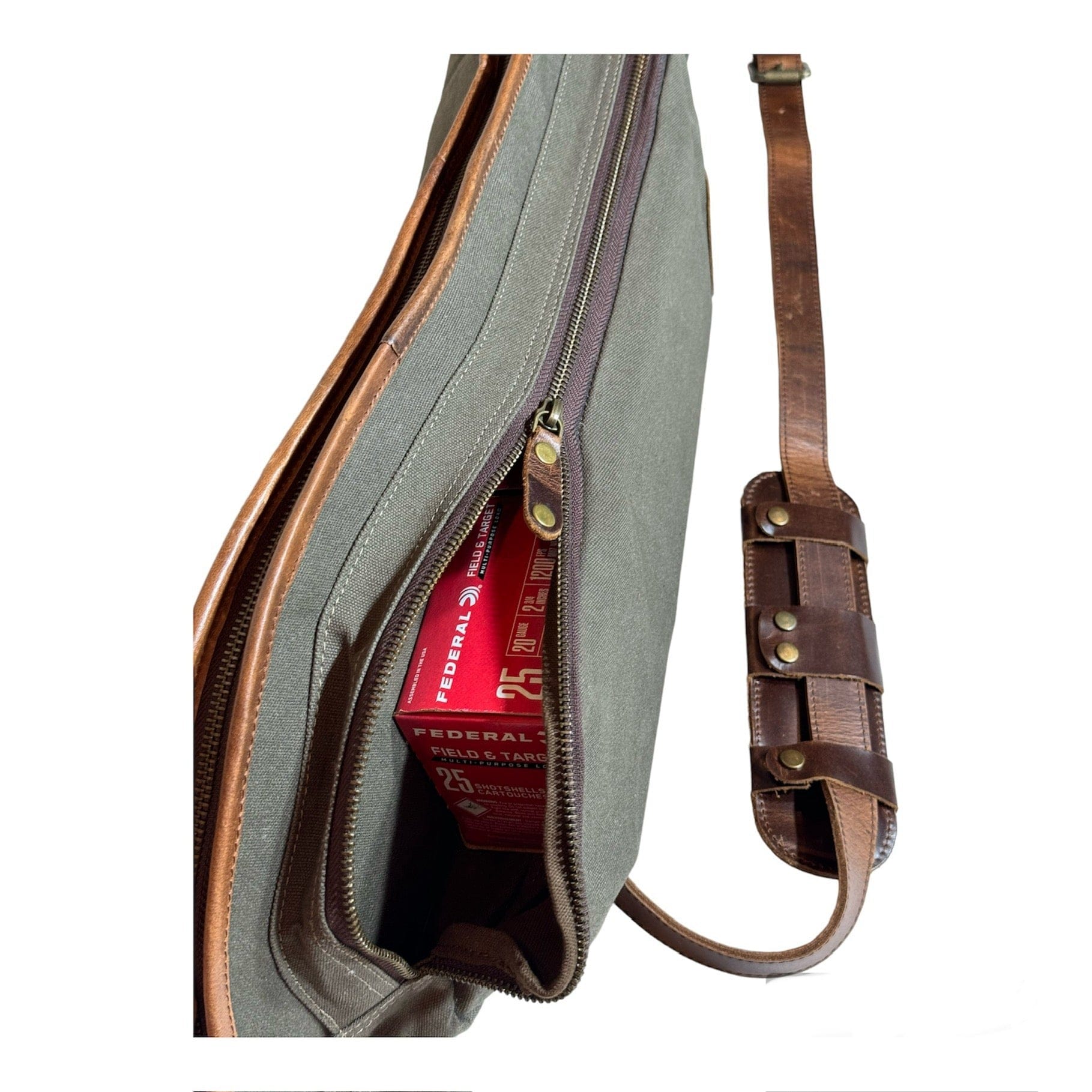 CLEAN TRIGGER Canvas Leather Shotgun Case Canvas Leather Shotgun Case