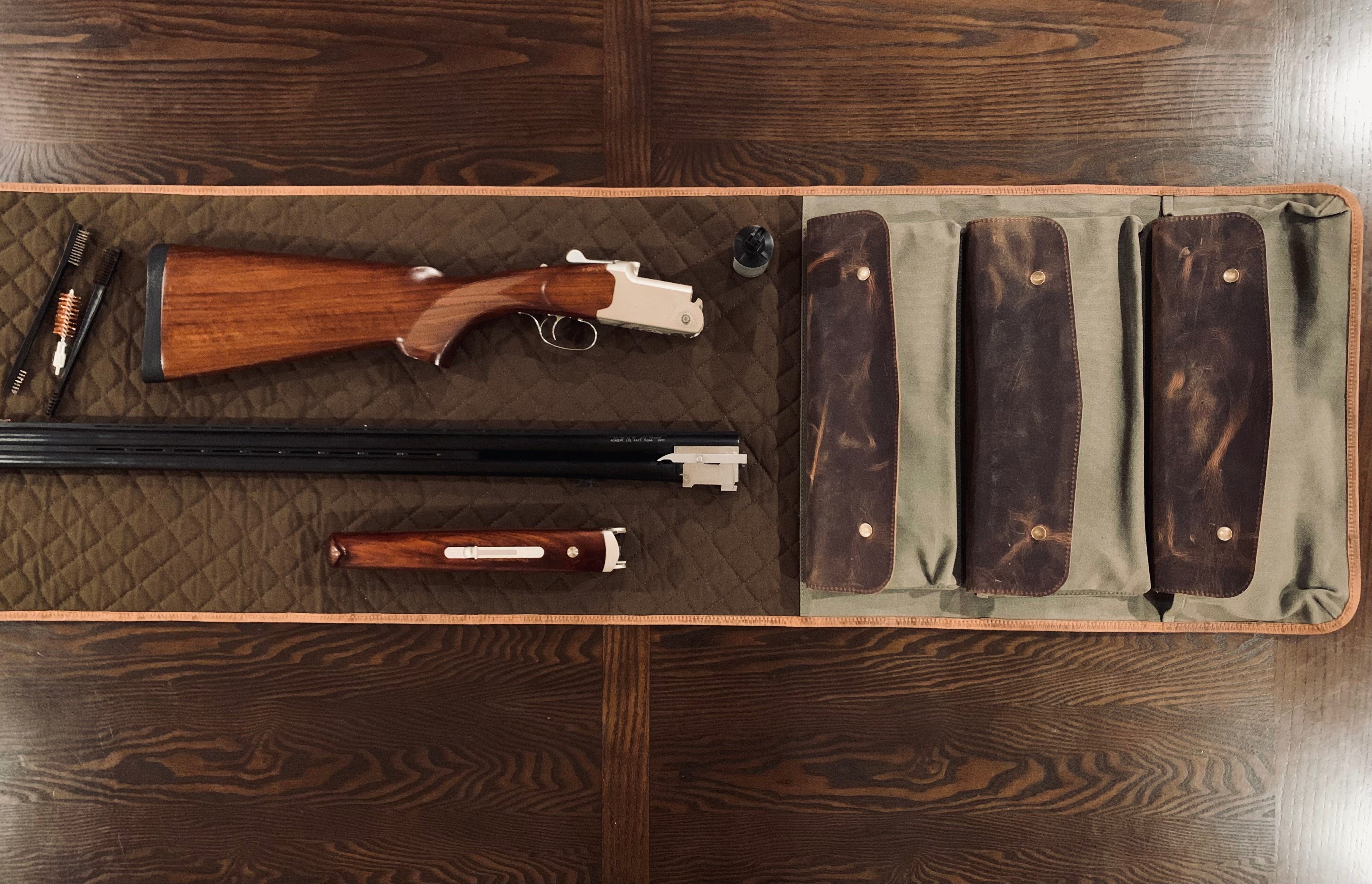CLEAN TRIGGER Canvas Leather Shotgun / Rifle Cleaning Mat Canvas Leather Shotgun / Rifle Cleaning Mat