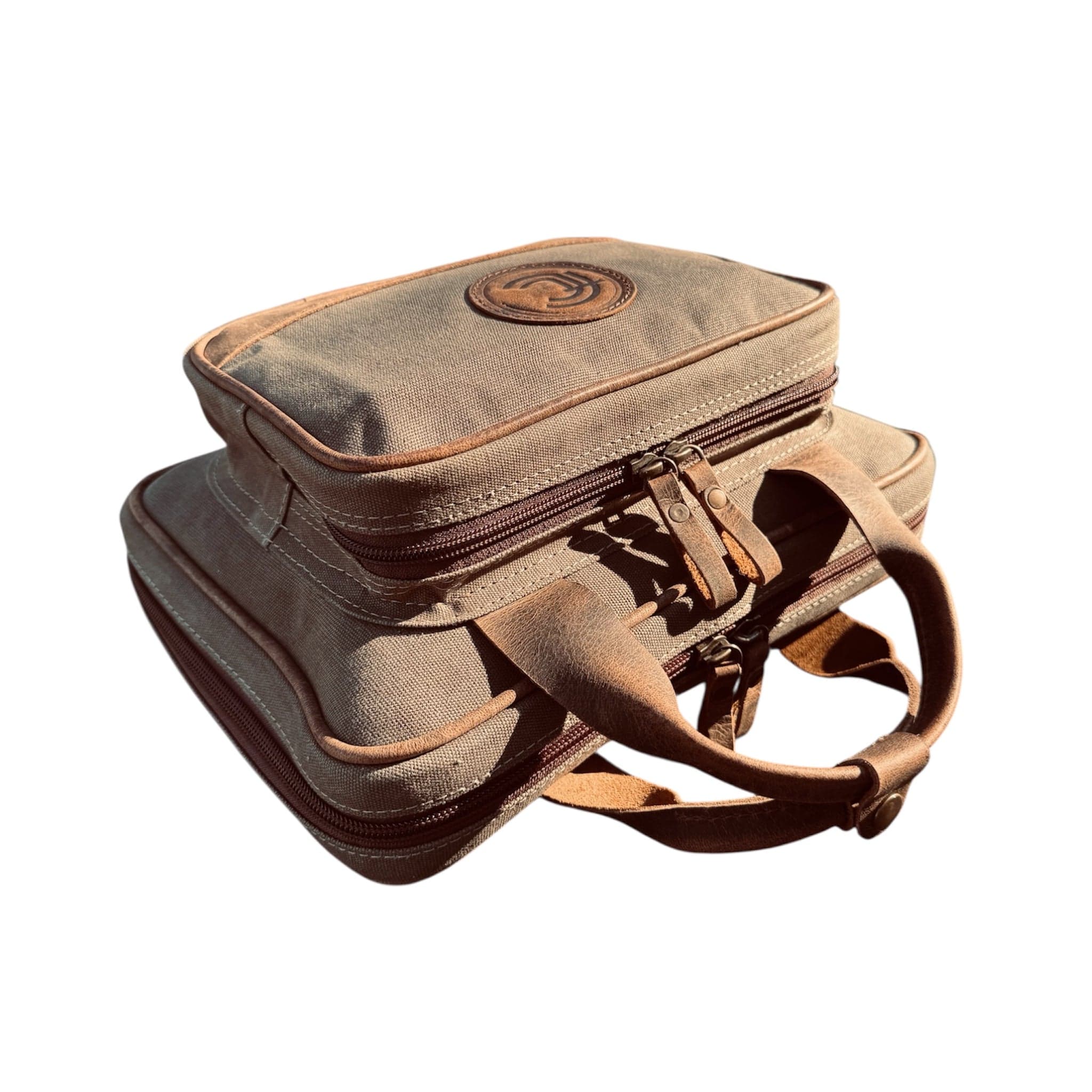 CLEAN TRIGGER Green Canvas Leather Handgun Bag Green Canvas Leather Handgun Bag