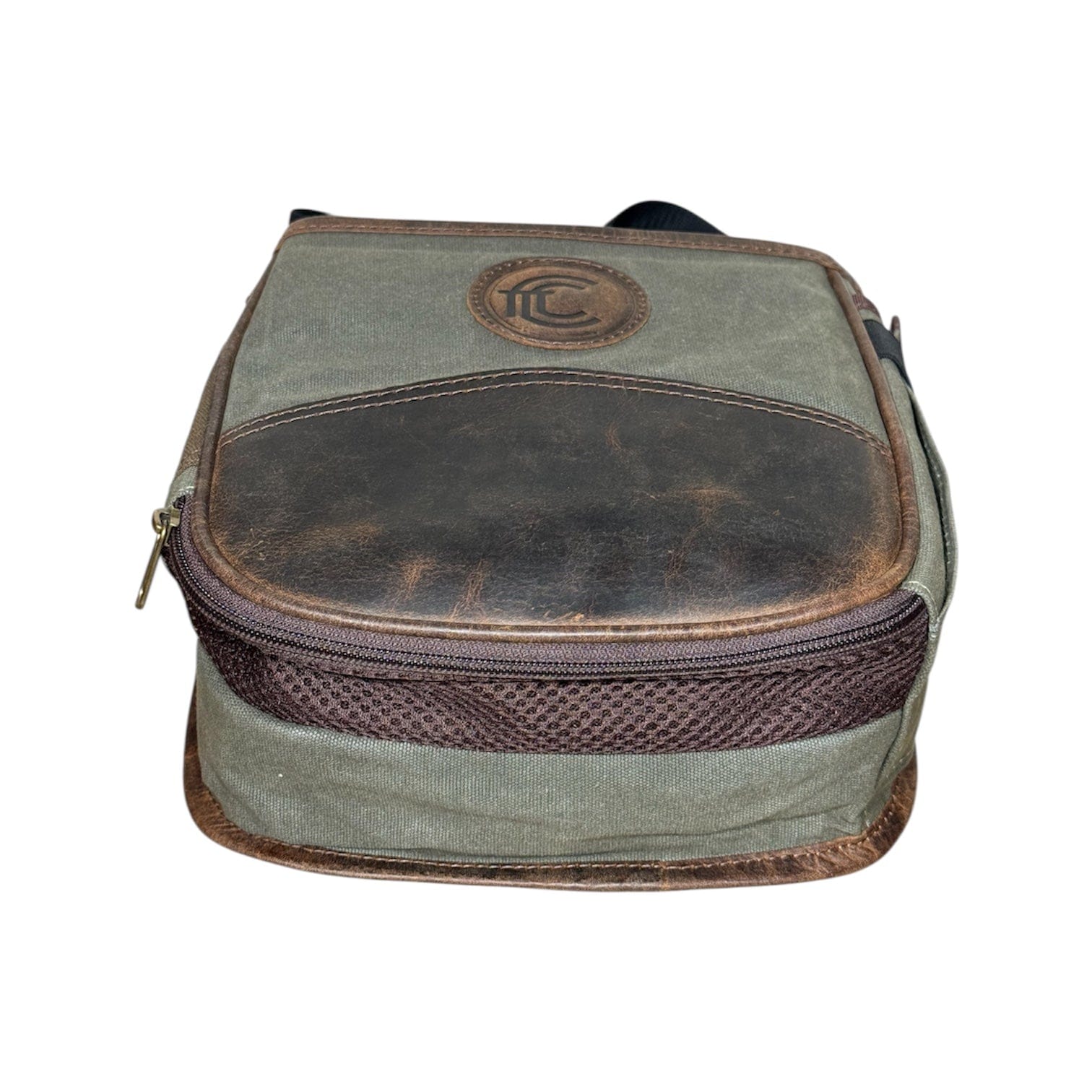 CLEAN TRIGGER Green Canvas Leather Shell Pouch Green Canvas Leather Shell Pouch