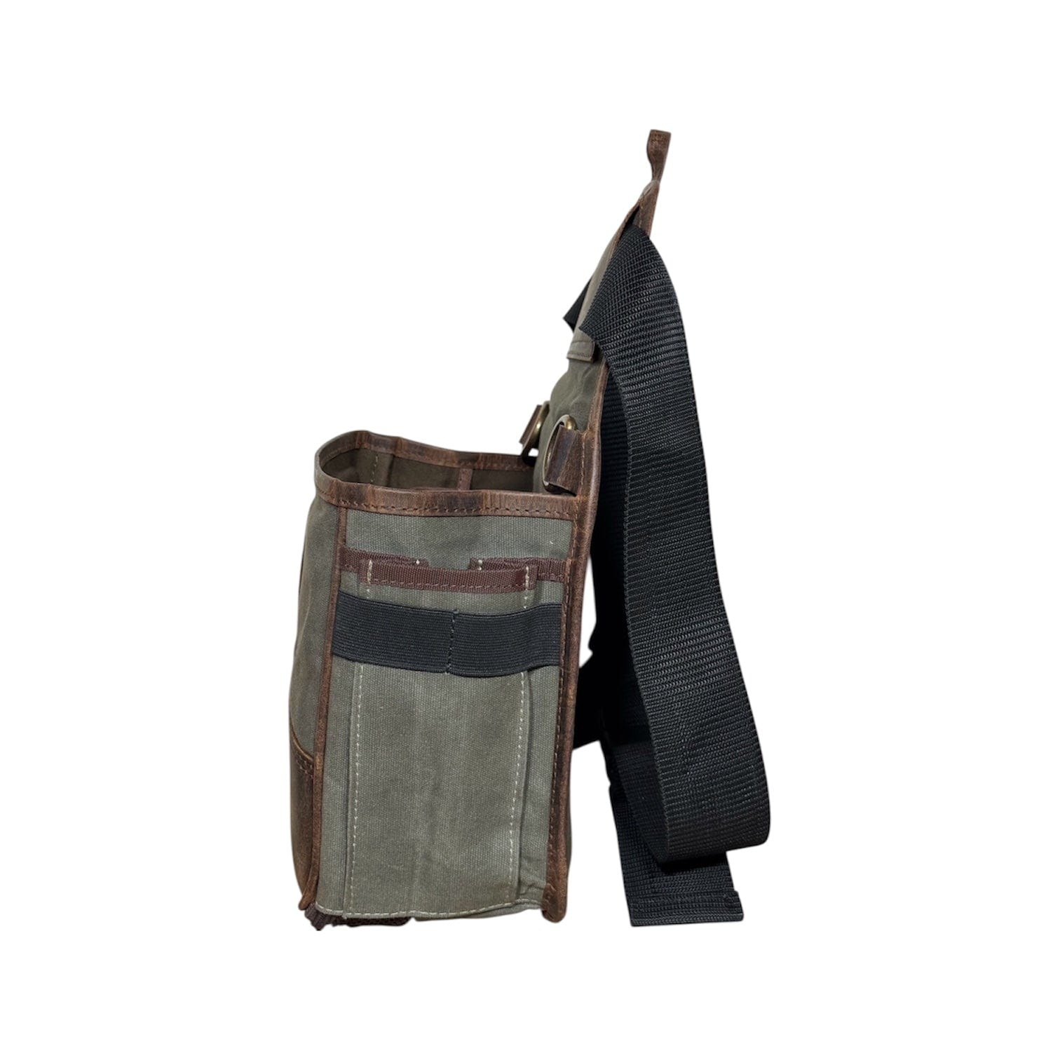 CLEAN TRIGGER Green Canvas Leather Shell Pouch Green Canvas Leather Shell Pouch