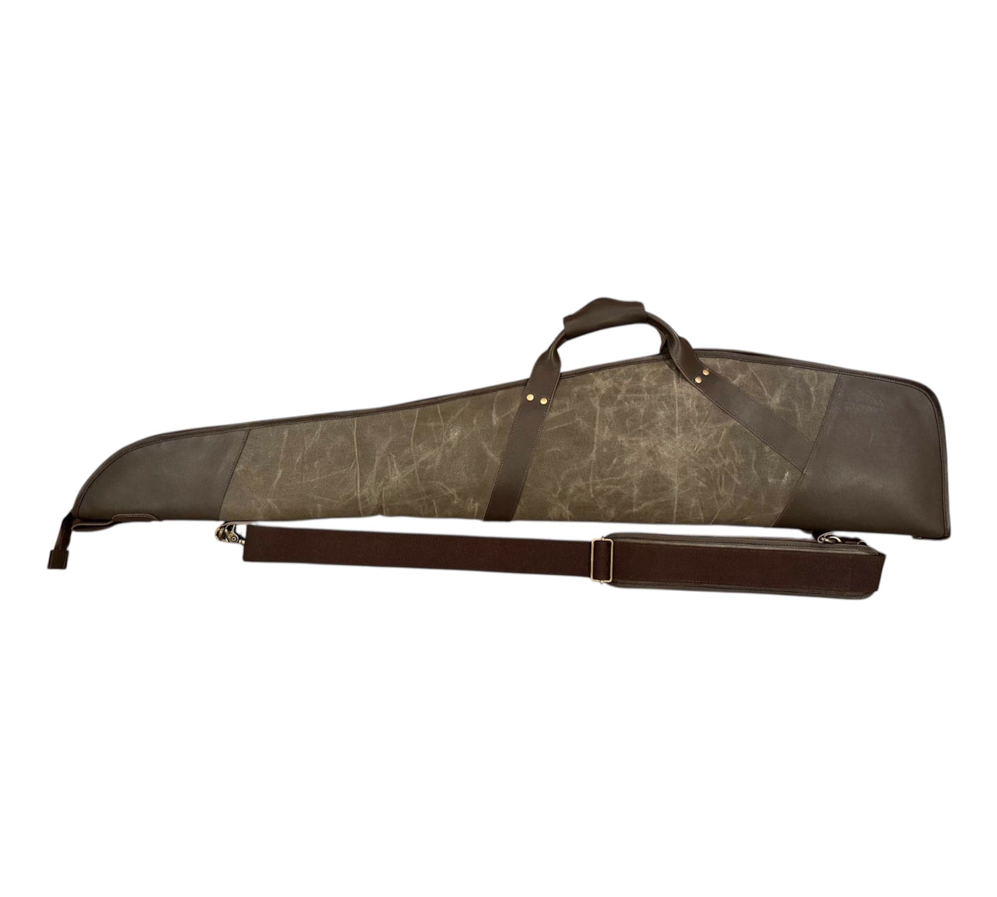 CLEAN TRIGGER Green Waxed Canvas Rifle Scoped Case Green Waxed Canvas Rifle Scoped Case