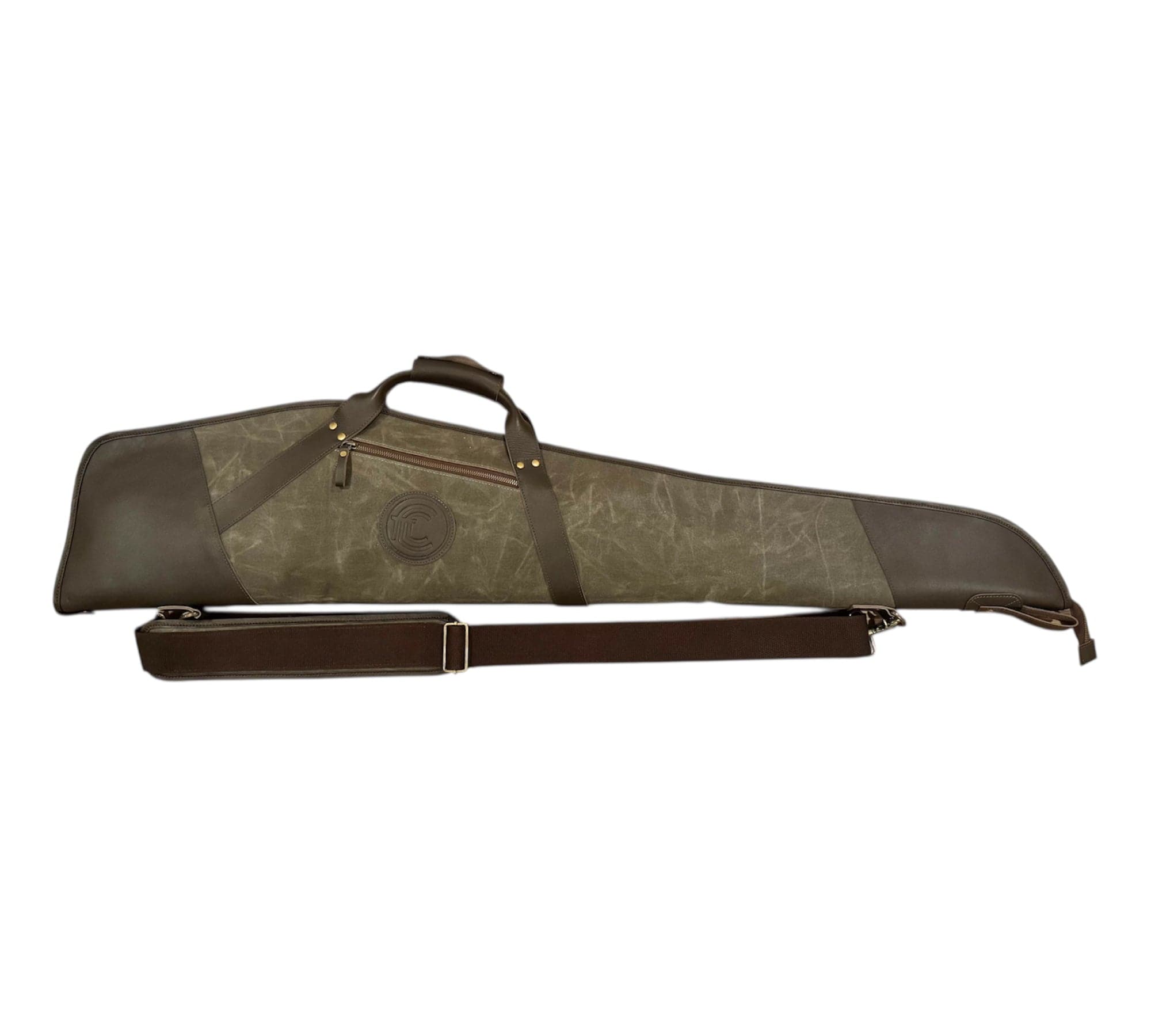 CLEAN TRIGGER Green Waxed Canvas Rifle Scoped Case Green Waxed Canvas Rifle Scoped Case