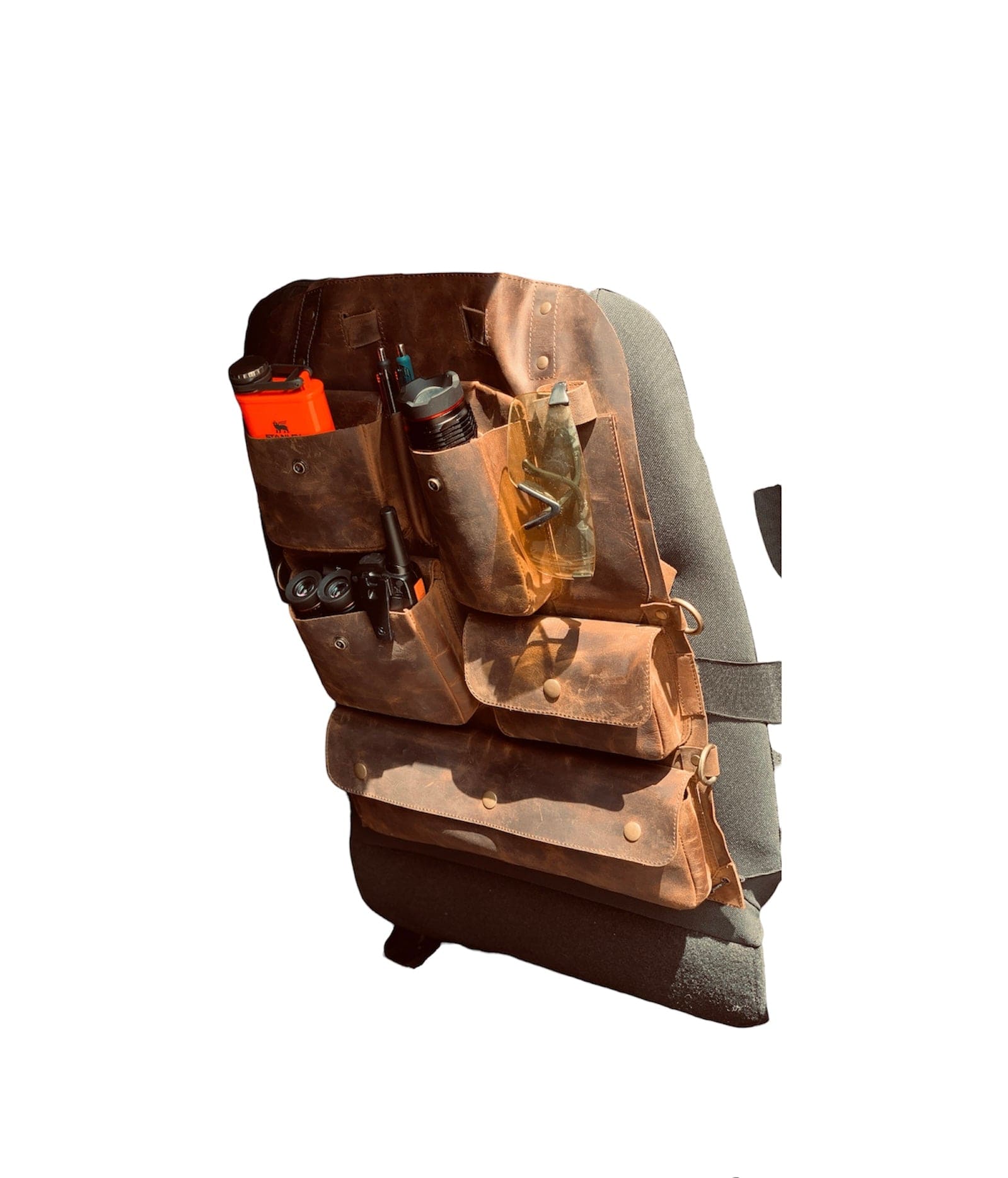 CLEAN TRIGGER Hunter’s Leather Car Seat Organizer. Hunter’s Leather Car Seat Organizer.