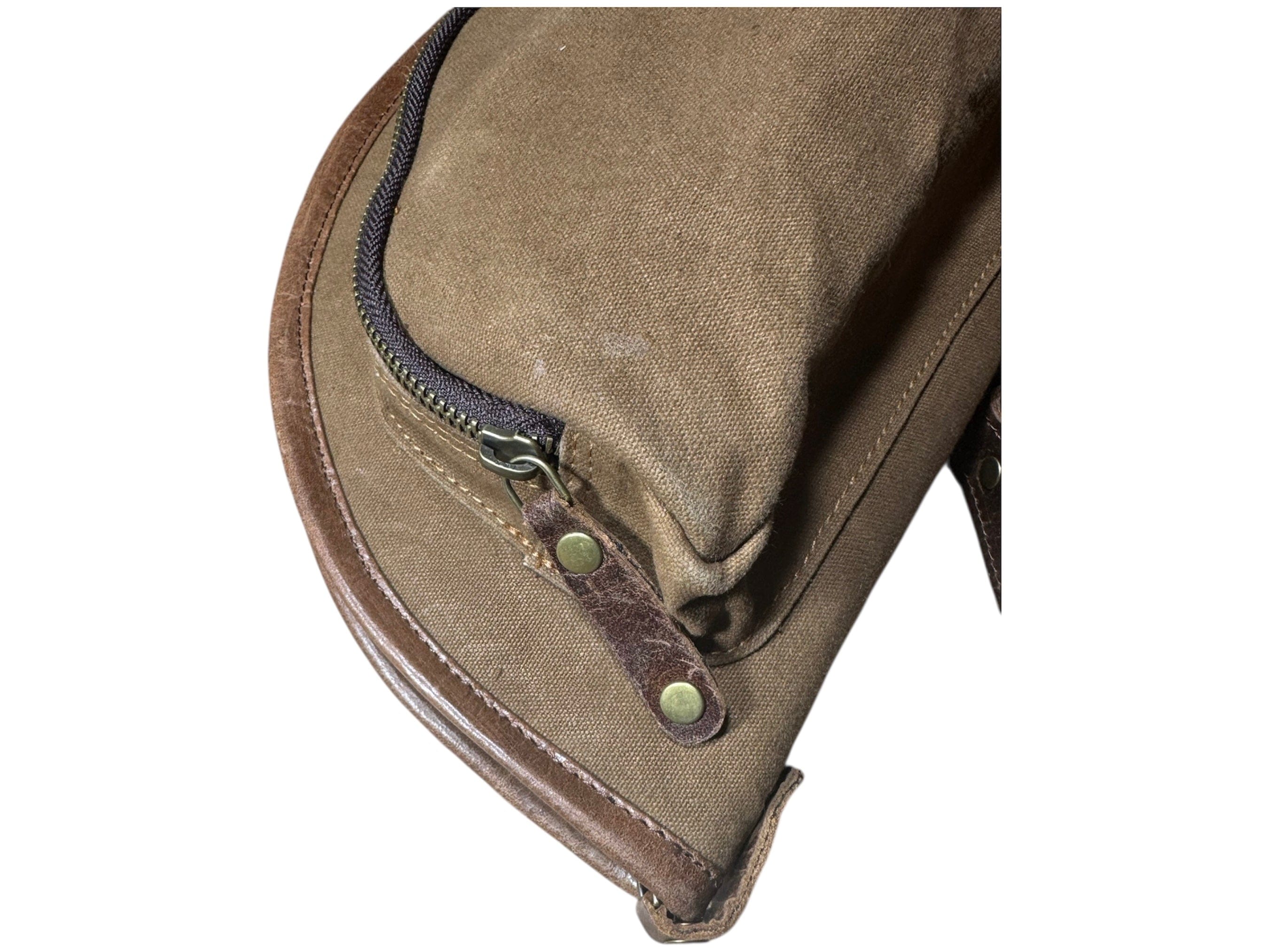 CLEAN TRIGGER Shotgun case - Brown Canvas Leather with three exterior pockets. | Ships Out Same Day ! Shotgun case - Brown Canvas Leather with three exterior pockets. | Ships Out Same Day !