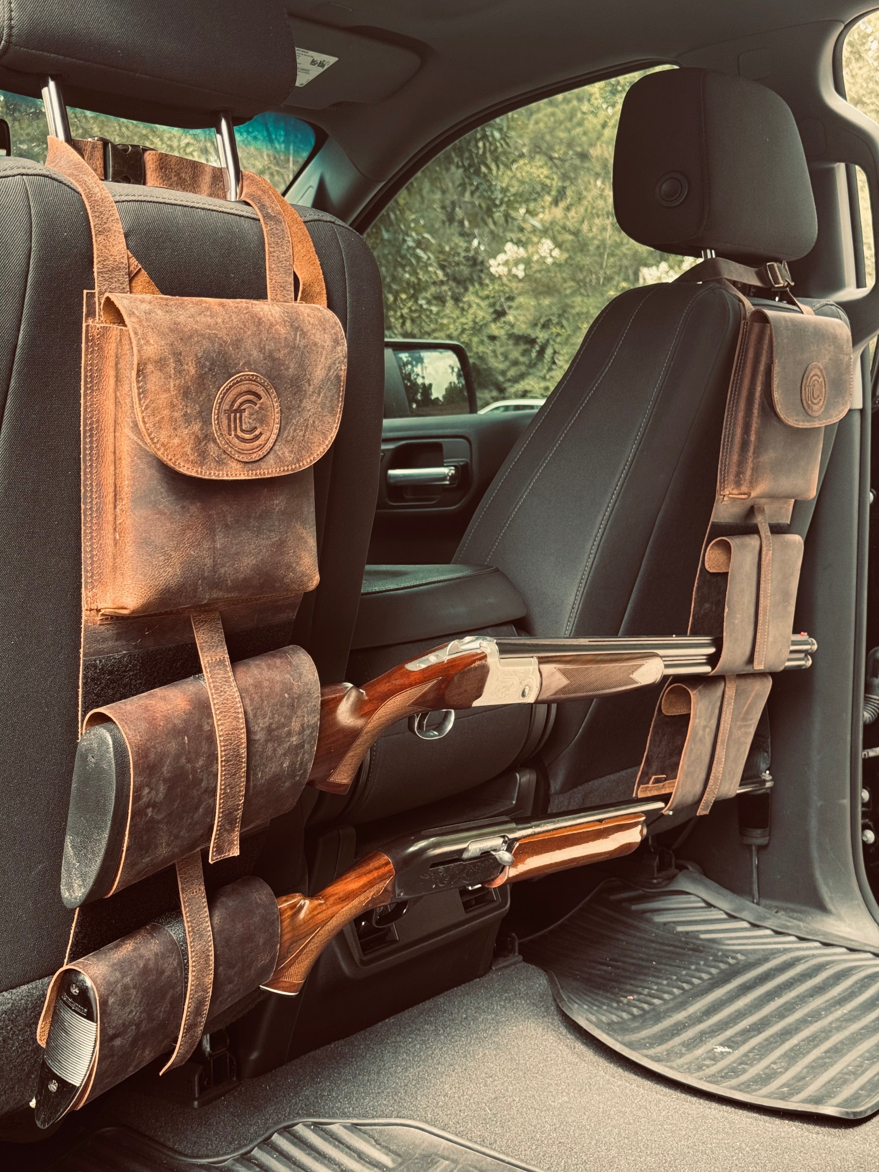 CLEAN TRIGGER Truck back seat leather gun holder Truck back seat leather gun holder