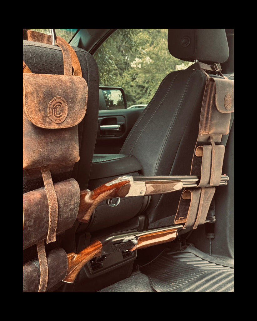 CLEAN TRIGGER Truck back seat leather gun holder Truck back seat leather gun holder