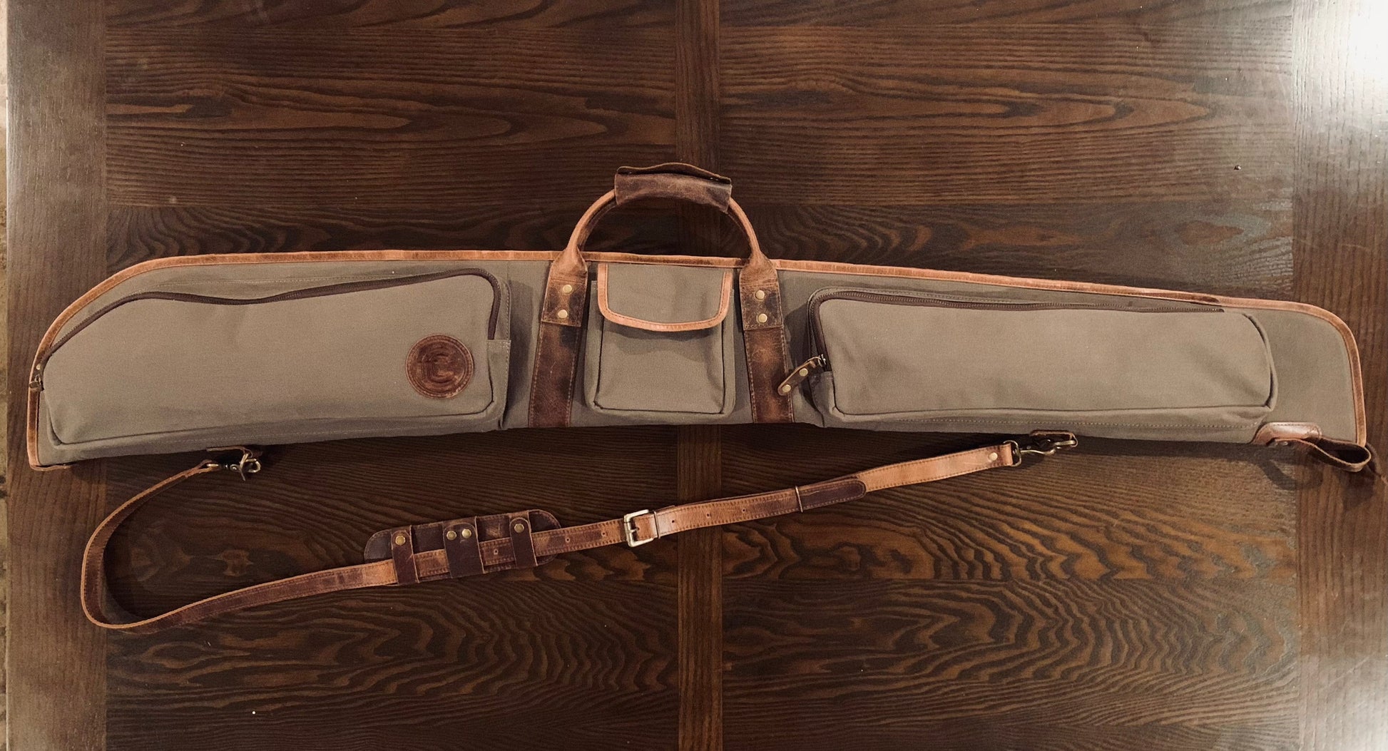 Canvas Leather Shotgun Case USA CLEAN TRIGGER
